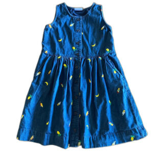 Hanna Andersson Summer Appliqué Denim Dress Girls' 8